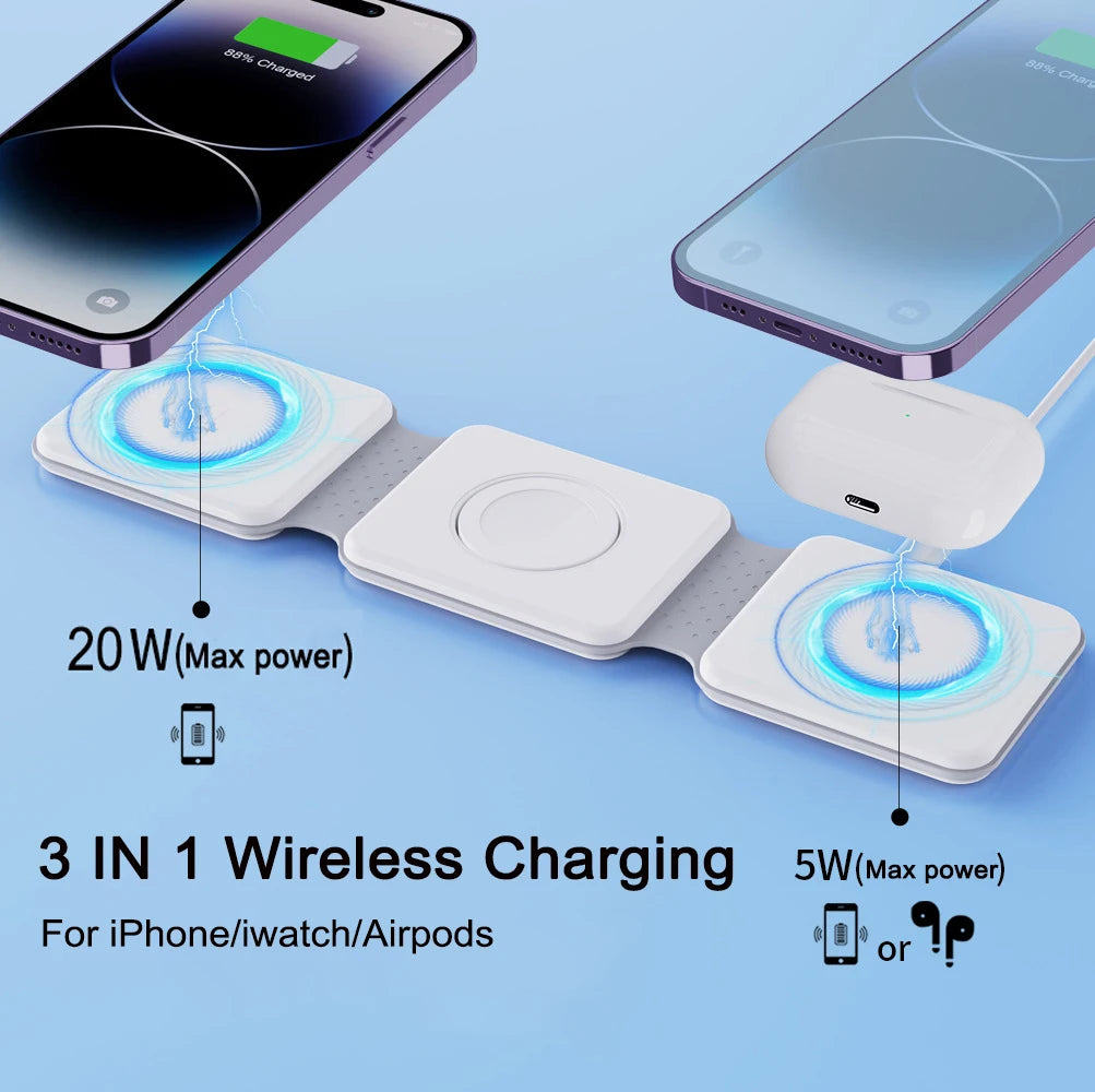 3 in 1 Foldable Magnetic Wireless Charging Pad